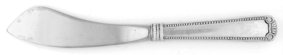 Scroll & Bead (Sterling, 1940, No Monograms) Hollow Handle Master Butter Knife by R. Blackinton & Co-1