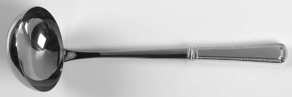 Scroll & Bead (Sterling, 1940, No Monograms) Ladle-Soup/Stainless Bowl by R. Blackinton & Co-1