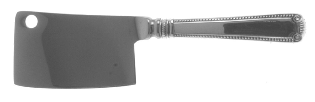 Scroll & Bead (Sterling, 1940, No Monograms) Cheese Cleaver with Stainless Blade by R. Blackinton & Co-1