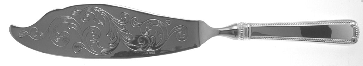 Scroll & Bead (Sterling, 1940, No Monograms) Engraved Fish Serving Knife-Stainless Blade by R. Blackinton & Co-1