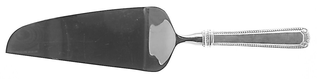 Scroll & Bead (Sterling, 1940, No Monograms) Pie and Cake Server with Stainless Blade by R. Blackinton & Co-1