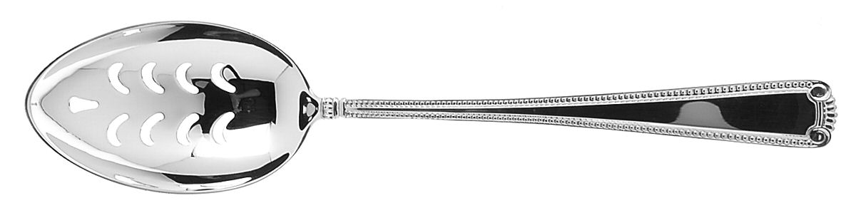 Scroll & Bead (Sterling, 1940, No Monograms) Pierced Tablespoon (Serving Spoon) by R. Blackinton & Co-1