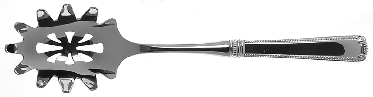 Scroll & Bead (Sterling, 1940, No Monograms) Pasta Server with Stainless Bowl by R. Blackinton & Co-1
