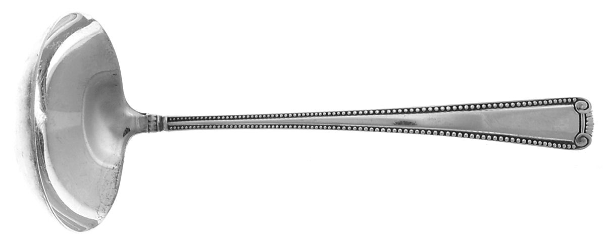 Scroll & Bead (Sterling, 1940, No Monograms) Solid Piece Cream Ladle by R. Blackinton & Co-1