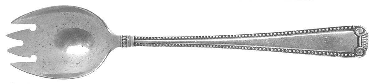 Scroll & Bead (Sterling, 1940, No Monograms) Ice Cream Fork by R. Blackinton & Co-1