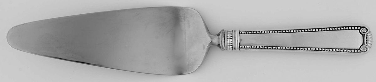 Scroll & Bead (Sterling, 1940, No Monograms) Pie Server with Stainless Blade by R. Blackinton & Co-1