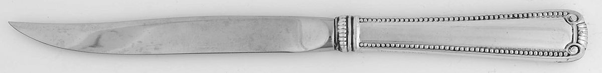 Scroll & Bead (Sterling, 1940, No Monograms) Individual Steak Knife Hollow Handle by R. Blackinton & Co-1