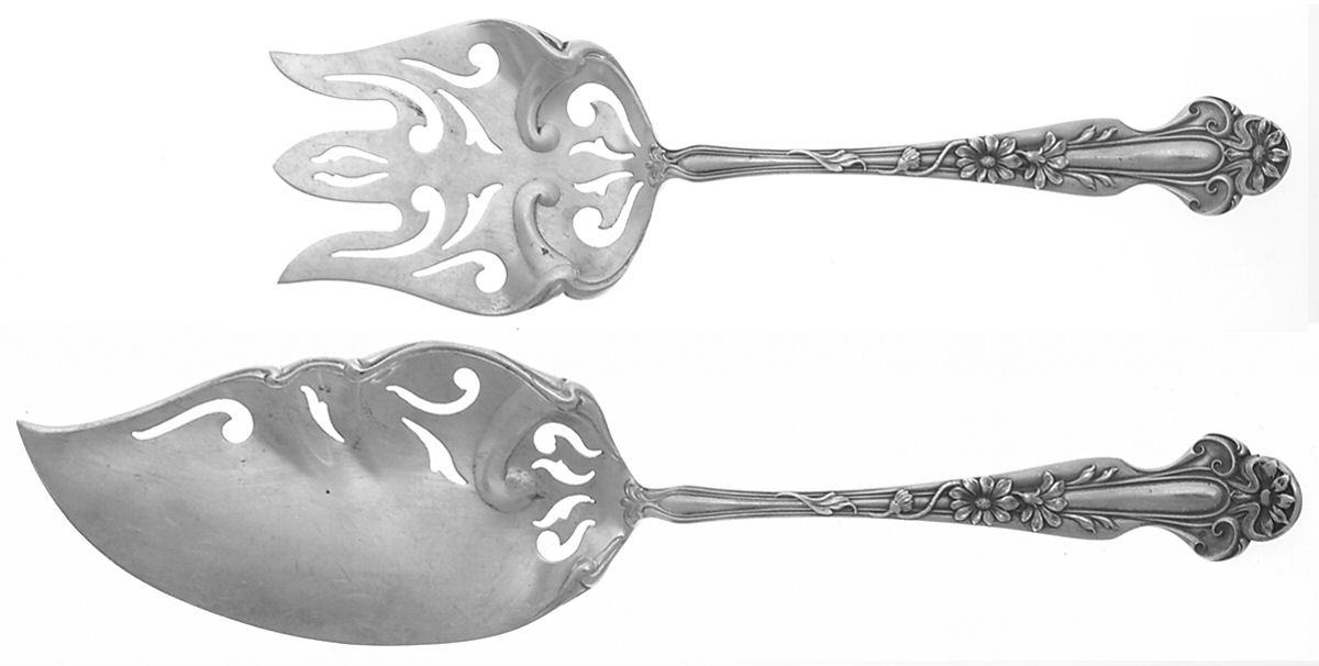 Daisy (Sterling) Solid 2-Piece Small Fish Serving Set by R. Blackinton & Co-1