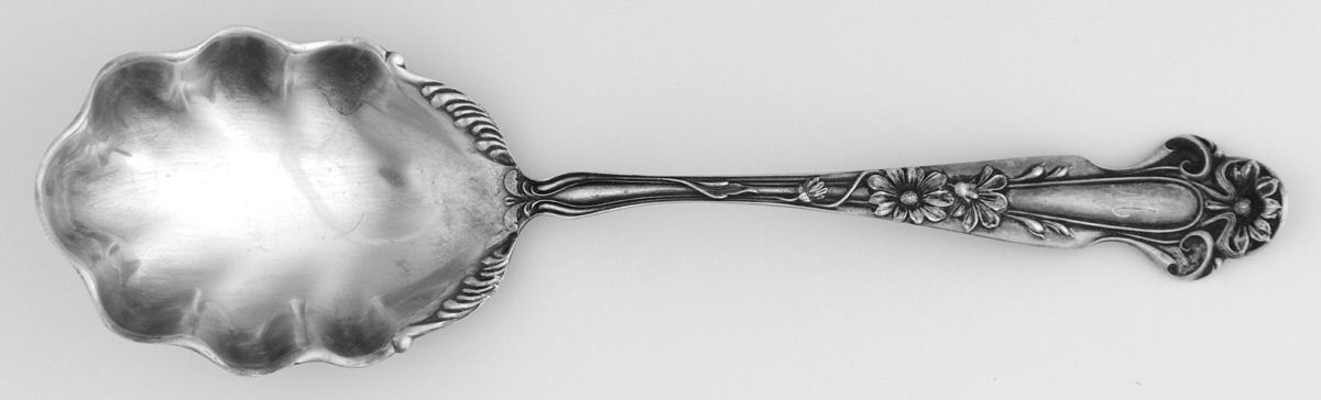 Daisy (Sterling) Monogram Sugar Shell Spoon by R. Blackinton & Co-1