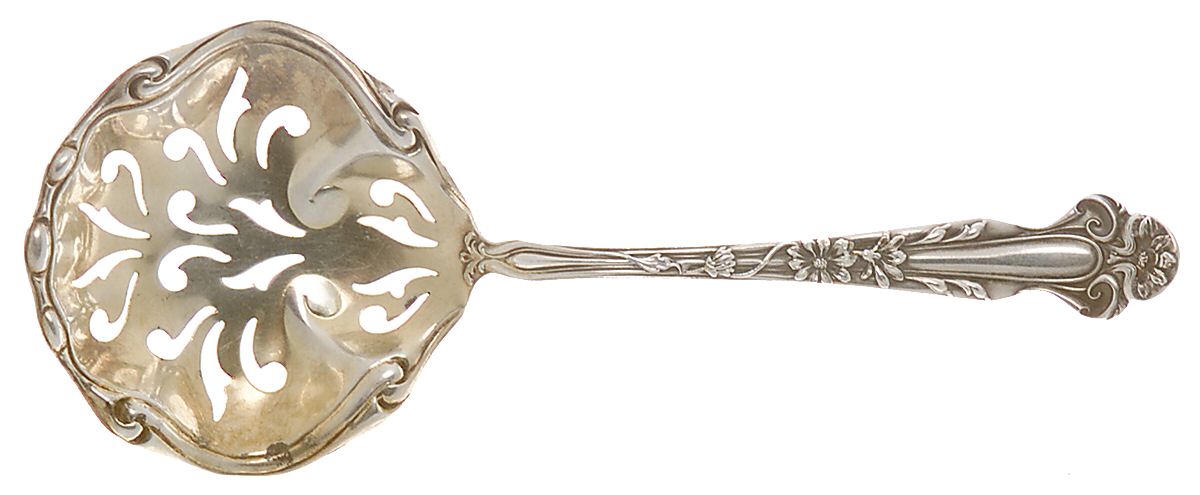 Daisy (Sterling) Solid Bon Bon Spoon with Pierced Bowl by R. Blackinton & Co-1