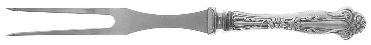 Daisy (Sterling) Small Steak Carving Fork with Stainless Prongs by R. Blackinton & Co-1