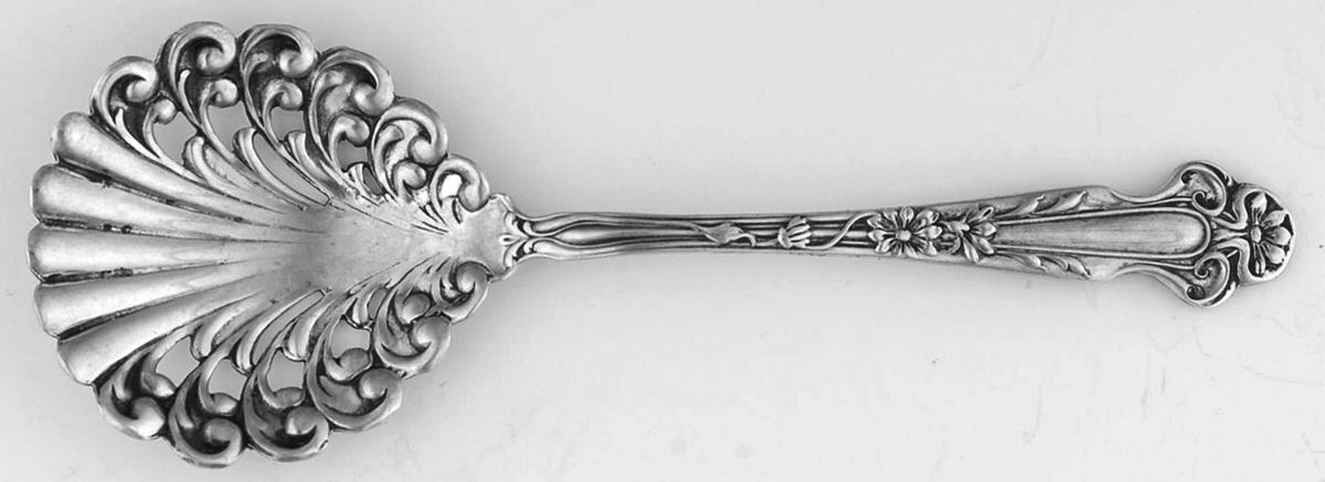 Daisy (Sterling) Pierced Almond Spoon by R. Blackinton & Co-1
