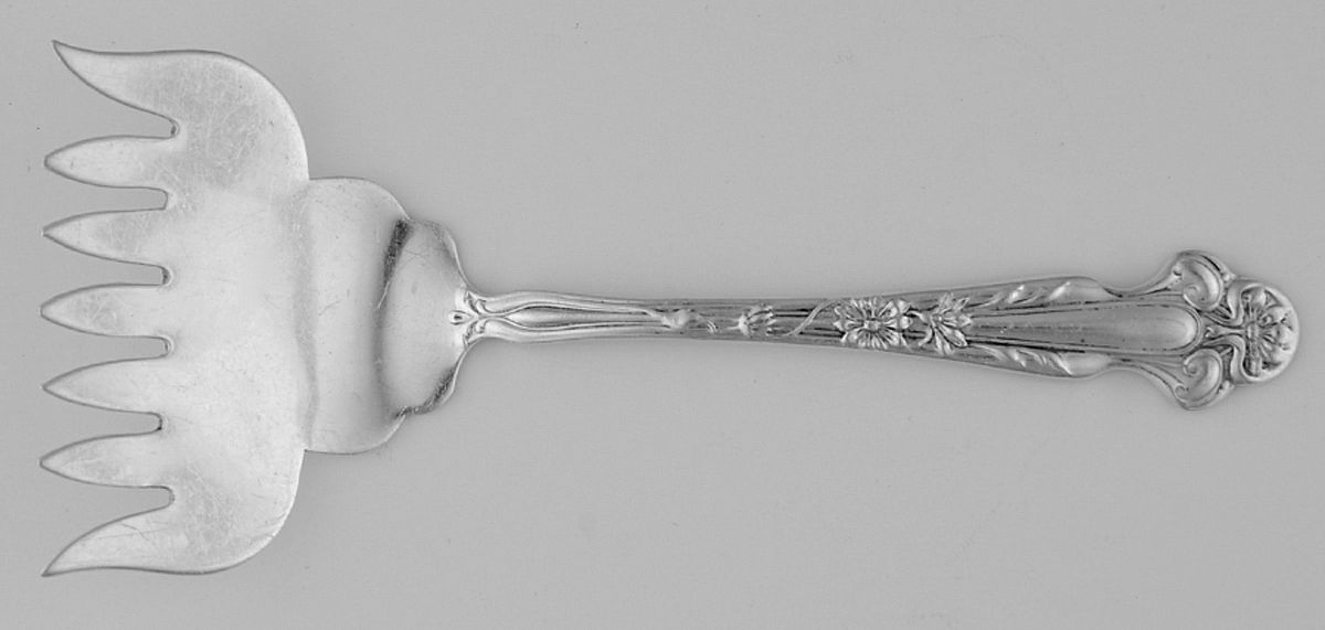 Daisy (Sterling) Small Solid Tined Sardine Serving Fork by R. Blackinton & Co-1