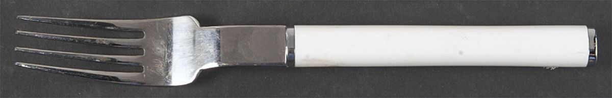 Oval-White Handle (Stainless) Fork by Boda Nova-1