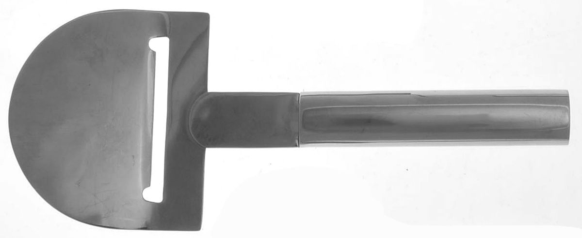 Oval Steel (Stainless, Glossy) Cheese Plane with Stainless Plane by Boda Nova-1