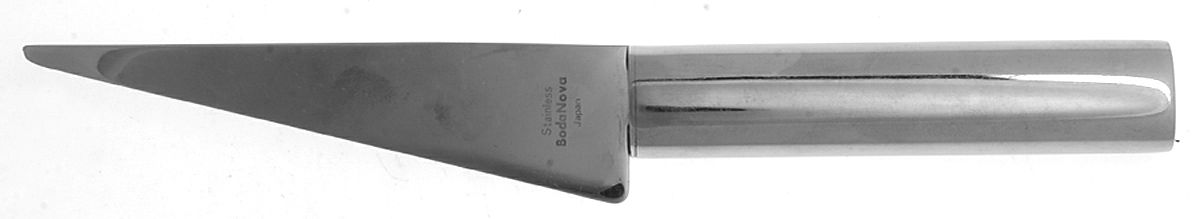 Oval Steel (Stainless, Glossy) Cheese Knife with Stainless Blade by Boda Nova-1