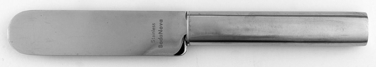Oval Steel (Stainless, Glossy) Butter Spreader Hollow Hdl-Paddle/Stainless Blade by Boda Nova-1