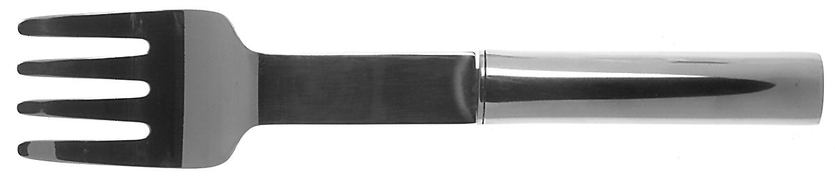 Oval Steel (Stainless, Glossy) Solid Serving Fork by Boda Nova-1
