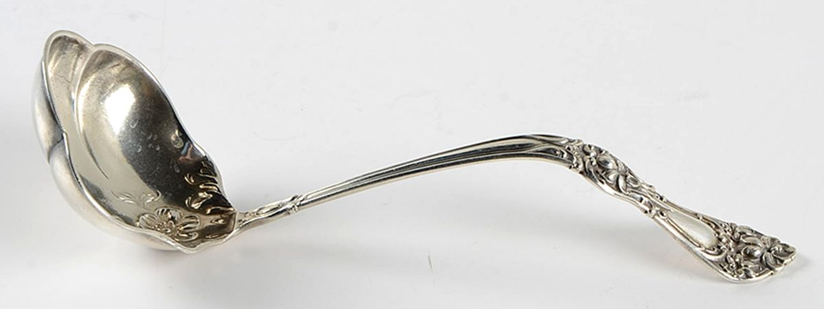 BMS11 (Sterling) Small Gravy Ladle, Solid Piece by Baker Manchester-1