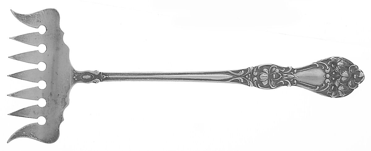 BMS11 (Sterling) Large Solid Tined Sardine Serving Fork by Baker Manchester-1
