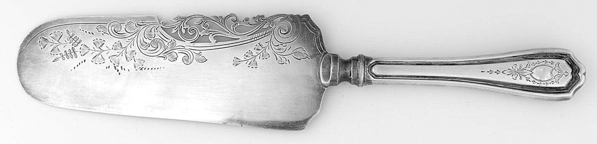 Georgian-Engraved (No Monograms) Cake Server Silverplate Blade by Birks Silver-1