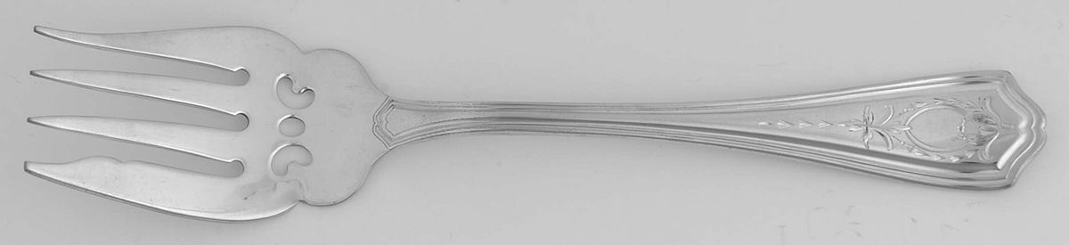 Georgian-Engraved (No Monograms) Small Solid Cold Meat Serving Fork by Birks Silver-1