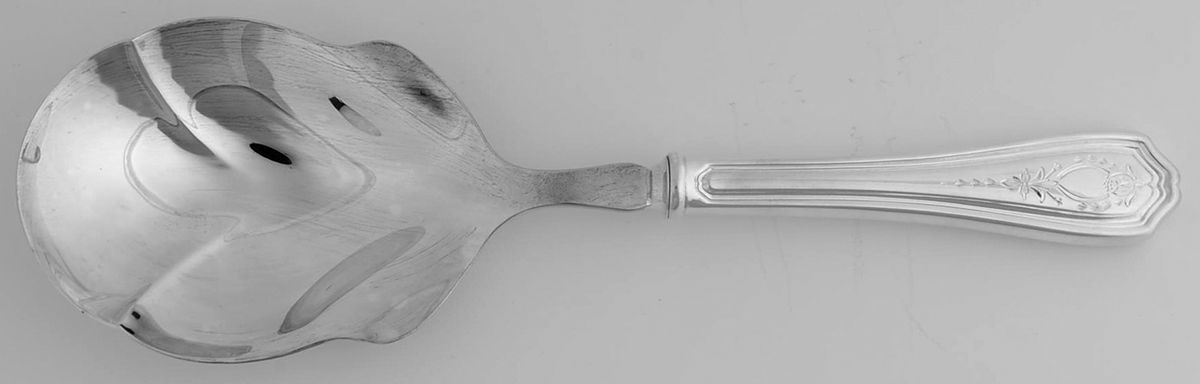Georgian-Engraved (No Monograms) Hollow Handle Berry/Casserole Spoon by Birks Silver-1