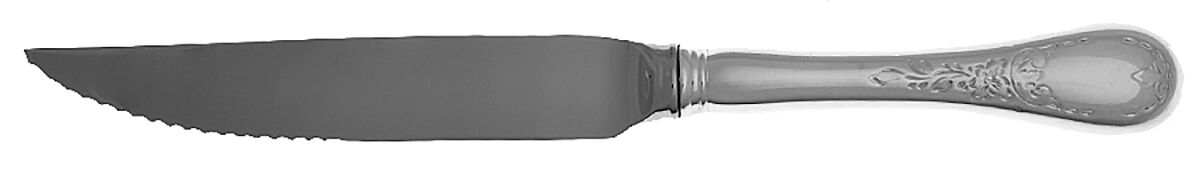 Queen Mary (Silverplate) Steak Knife Individual Hollow, Serrate HC by Birks Silver-1