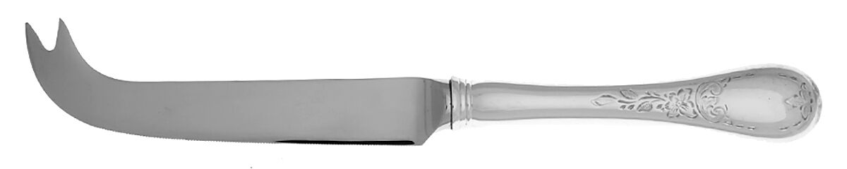 Queen Mary (Silverplate) Cheese/Bar Knife Hollow Handle 2 Prong by Birks Silver-1