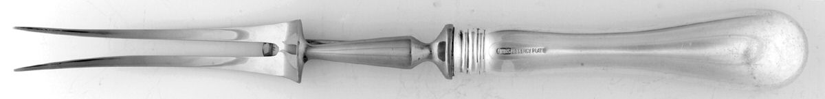 Queen Mary (Silverplate) Large Stainless-Prong Roast Carving Fork by Birks Silver-1