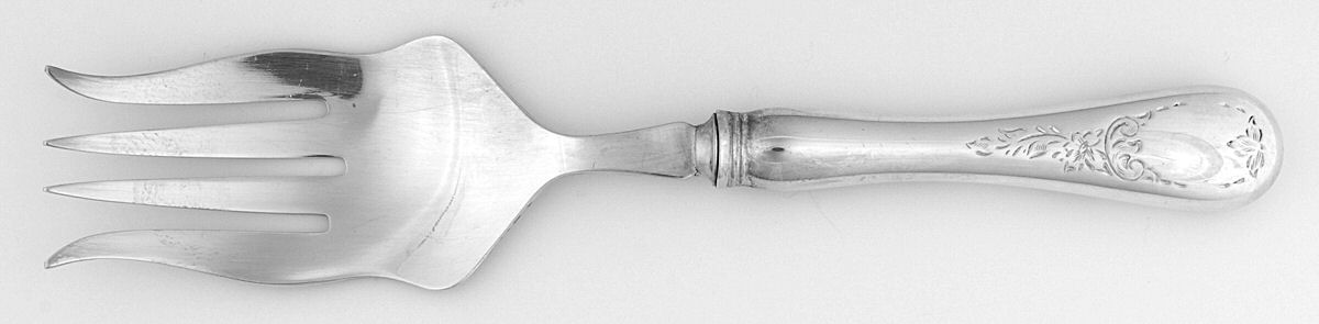 Queen Mary (Silverplate) Solid Hollow Handle Serving Fork by Birks Silver-1