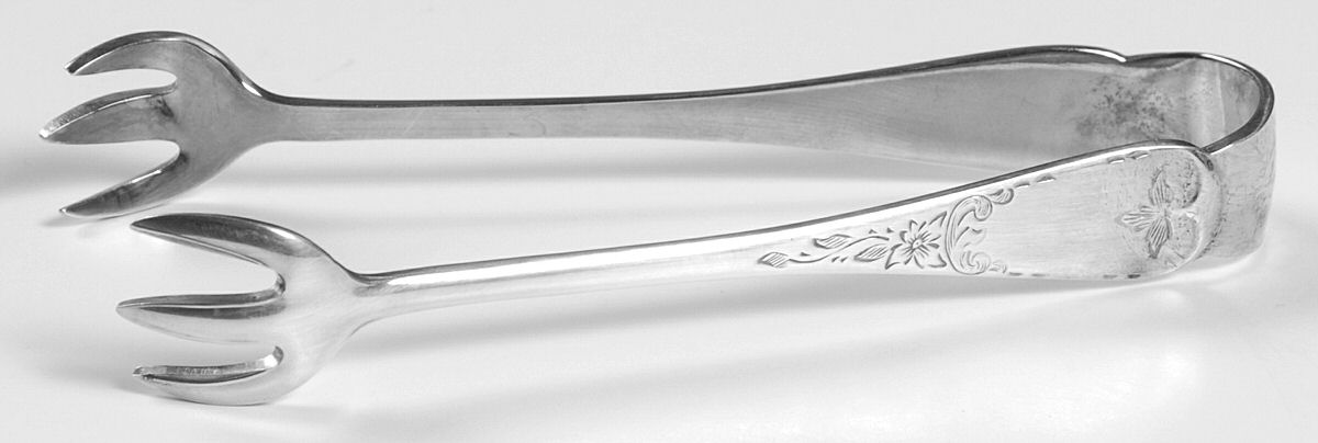 Queen Mary (Silverplate) Sugar Tongs by Birks Silver-1