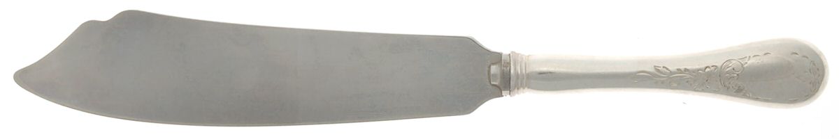 Queen Mary (Silverplate) Cake Slicer with Stainless Blade by Birks Silver-1