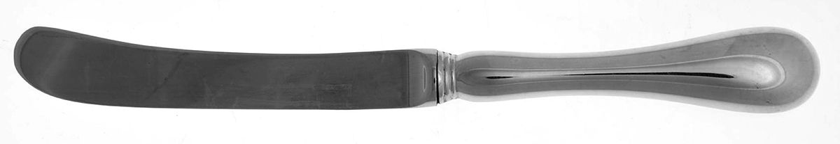 Old English (Silverplate, 1997) Butter Spreader Hollow Hdl-Paddle/Stainless Blade by Birks Silver-1