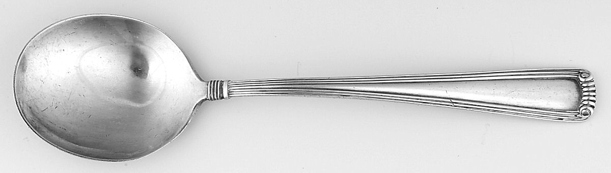 Marie Louise (Sterling, 1939, No Monograms) Round Bowl Soup Spoon (Cream Soup) by R. Blackinton & Co-1