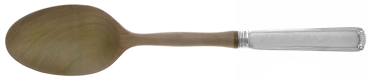 Marie Louise (Sterling, 1939, No Monograms) Salad Serving Spoon with Wooden Bowl by R. Blackinton & Co-1