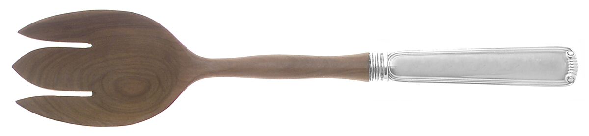 Marie Louise (Sterling, 1939, No Monograms) Salad Serving Fork with Wooden Prongs by R. Blackinton & Co-1