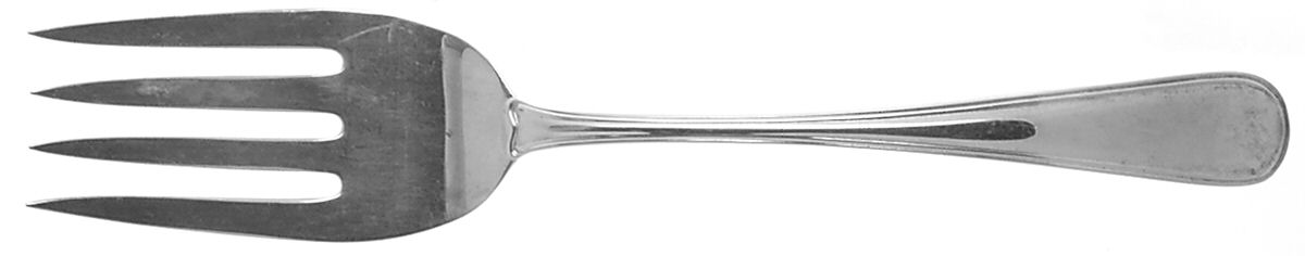 Colonial Thread (Sterling) Medium Solid Cold Meat Serving Fork by R. Blackinton & Co-1