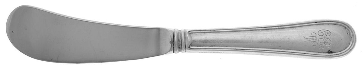 Colonial Thread (Sterling) Monogram Butter Spreader Hollow Hdl-Paddle/StnlBld by R. Blackinton & Co-1