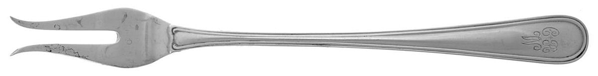 Colonial Thread (Sterling) Monogram Short Handle Pickle/Olive Fork by R. Blackinton & Co-1