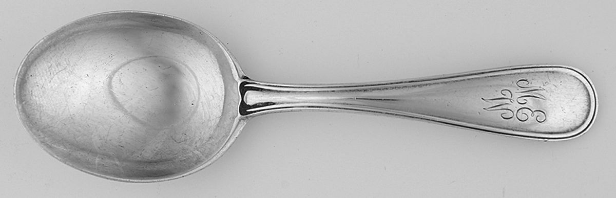 Colonial Thread (Sterling) Straight Handle Baby Spoon by R. Blackinton & Co-1
