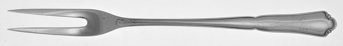 Solitude (Silverplate, Glossy) Small 2-Tine Cold Meat Serving Fork by Bruckmann & Sohne-1