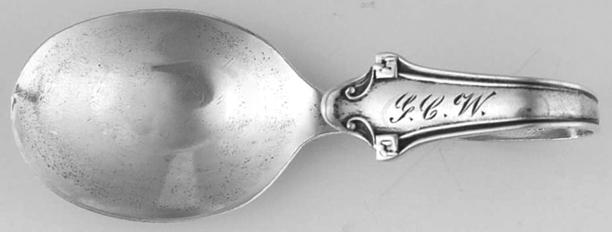 BMS21 (Sterling) Spoon-Baby/Curved Handle by Baker Manchester-1
