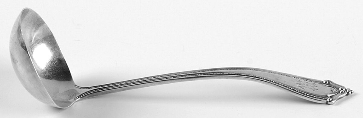 BMS24 (Sterling) Small Gravy Ladle, Solid Piece by Baker Manchester-1