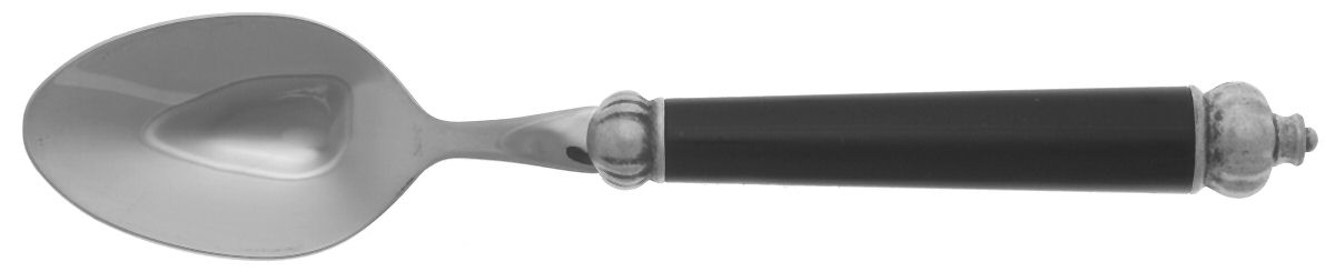 Medieval-Black (Stainless) Place/Oval Soup Spoon by Bugatti-1