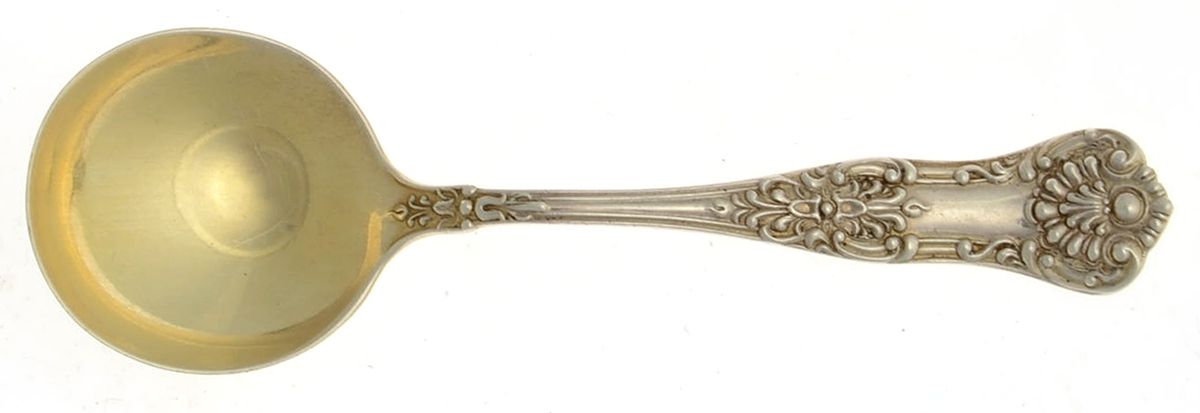 Queens (Sterling) Round Bowl Soup Spoon (Bouillon) by Birks Silver-1