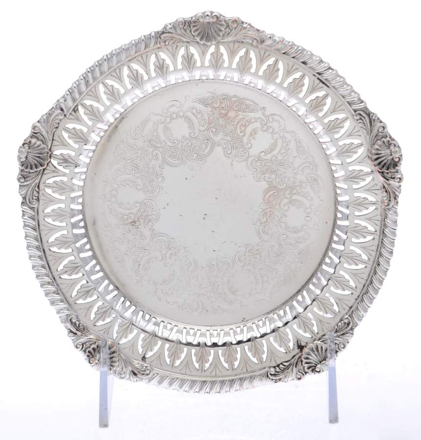 Silverplate Hollowware Pierced Bread & Butter Plate by Birks Silver-1