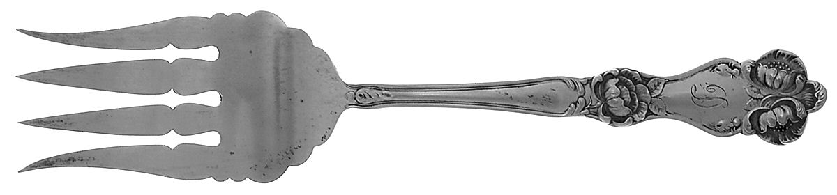 BMS30 (STERLING) Large Solid Cold Meat Serving Fork by Baker Manchester-1