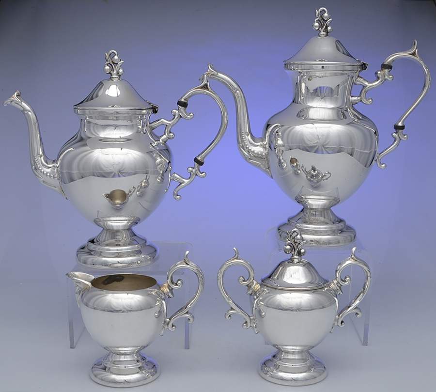 BIM2 (Silverplate, Hollowware) (4 Piece) Silverplate Tea Set by Birmingham Silver Co-1