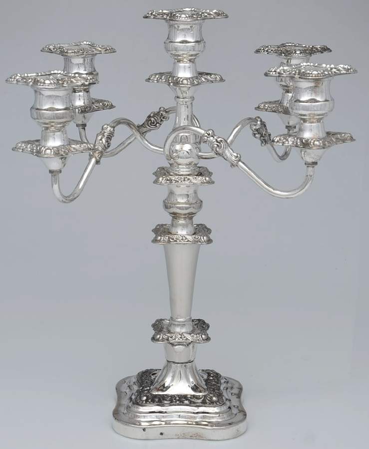 BIM4 (Silverplate, Hollowware) Large 5-Light Candelabra by Birmingham Silver Co-1